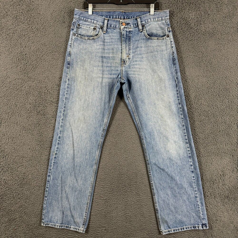 Levis 569 Jeans Mens 33x32 Blue Loose Straight Fit Light Wash Denim Pants